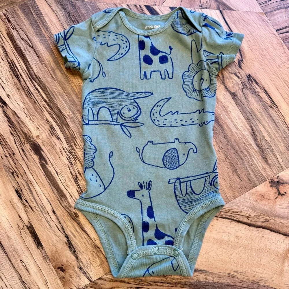 Carter's Green and White Bodysuits